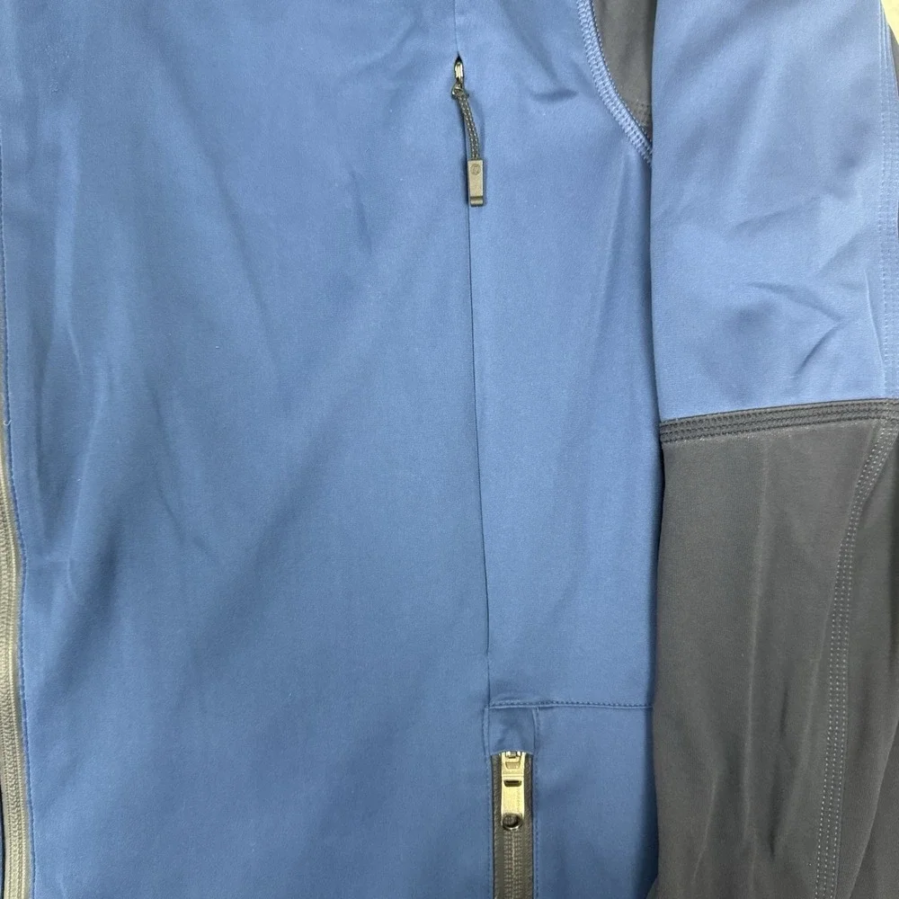 Lululemon Mens Velocity Hooded Full Zip Jacket Rugged Blue Size XL Thumbholes